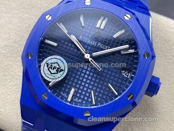 Royal Oak replica watch details and pricing APS Factory Audemars Piguet 15500 blue mechanical men