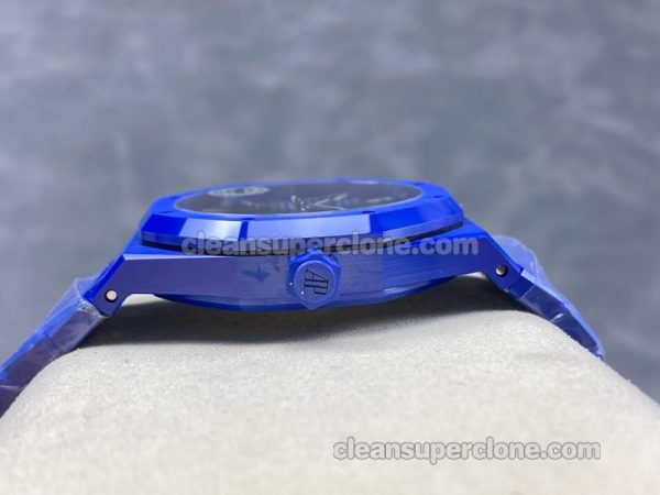 Royal Oak replica watch details and pricing APS Factory Audemars Piguet 15500 blue mechanical men