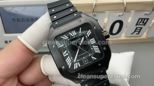 Santos watch details and pricing THB Factory Cartier WSSA0039 Black mechanical men