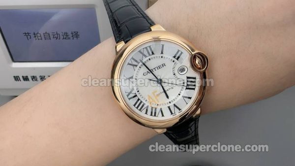 Ballon Bleu watch details and pricing AF Factory Cartier WGBB0035 Black leather strap mechanical men