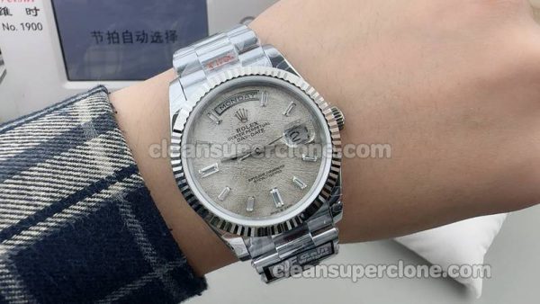 228239 1:1 Replica watch details and price QF Factory Rolex Day-Date Silver gray dial 40 mm mechanical men