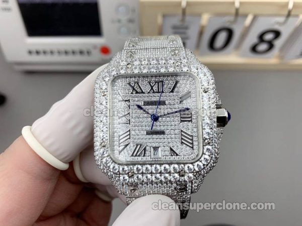 Santos watch details and pricing TW Factory Cartier Diamond Dial mechanical men