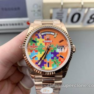 128235 1:1 Replica watch details and price 8+ Factory Rolex Day-Date orange 36mm mechanical women