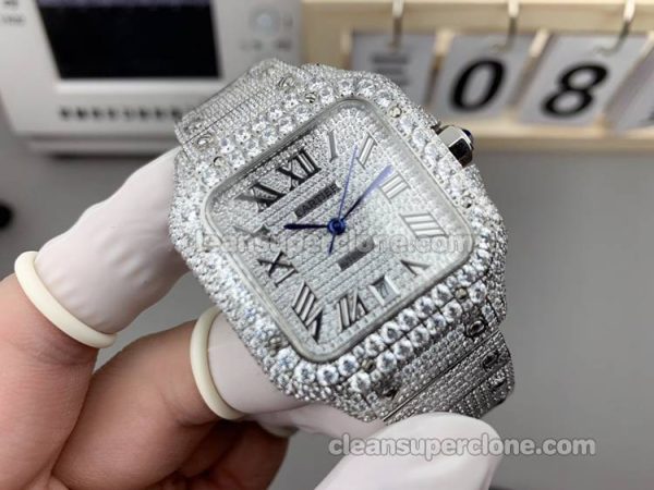 Santos watch details and pricing TW Factory Cartier Diamond Dial mechanical men