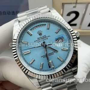228236 1:1 Replica watch details and price GS Factory Rolex Day-Date Ice blue dial 40mm mechanical men