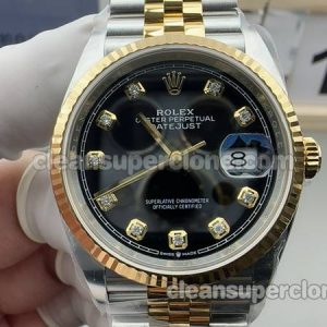 126233 1:1 Replica watch details and price Clean Factory Rolex Datejust Black dial 36mm mechanical men