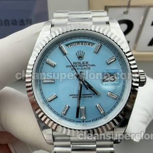 228236 1:1 Replica watch details and price GS Factory Rolex Day-Date Ice blue dial 40mm mechanical men