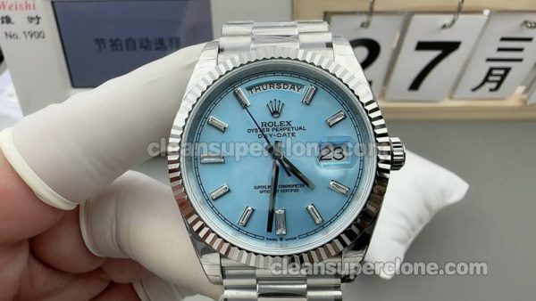 228236 1:1 Replica watch details and price GS Factory Rolex Day-Date Ice blue dial 40mm mechanical men