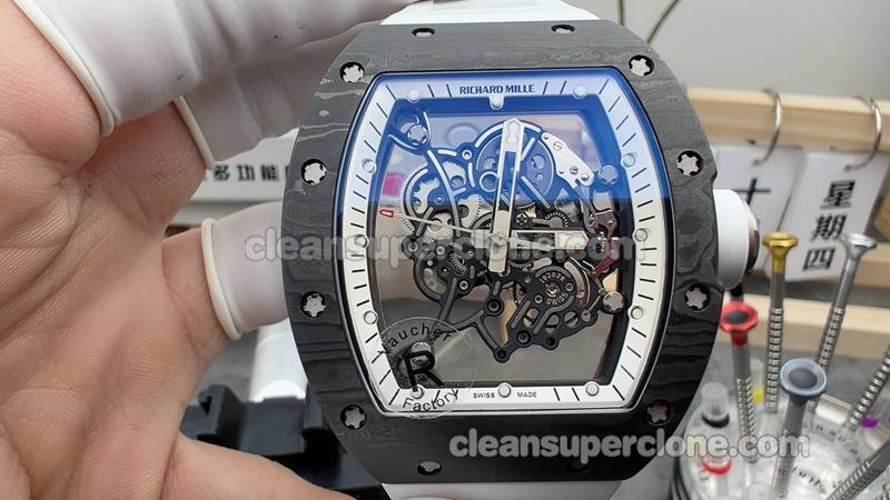 RM055 1:1 Copy watch description and price R Factory Richard Mille carbon fiber mechanical men