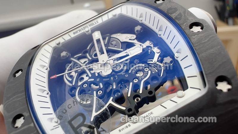 RM055 1:1 Copy watch description and price R Factory Richard Mille carbon fiber mechanical men