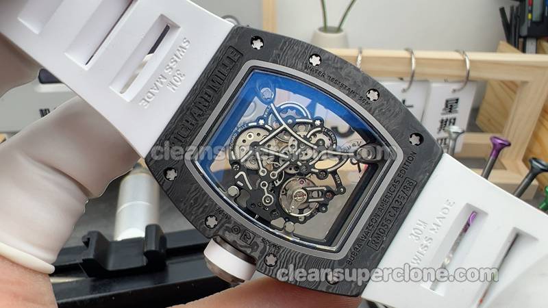 RM055 1:1 Copy watch description and price R Factory Richard Mille carbon fiber mechanical men