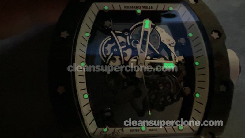 RM055 1:1 Copy watch description and price R Factory Richard Mille carbon fiber mechanical men
