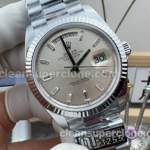 Replica watch Day-Date QF Factory Rolex 228236 Sliver 40mm mechanical men