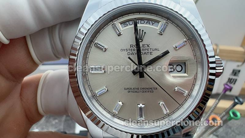 Replica watch Day-Date QF Factory Rolex 228236 Sliver 40mm mechanical men