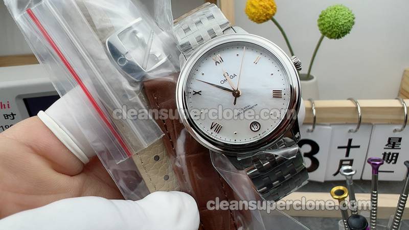 Super Clone watch Deville VS Factory Omega 434.10.34 White 34mm Mechanical women