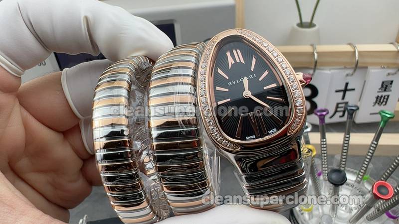 Super Clone watch Bvlgari BV Factory Serpenti 102099 Black Quartz women