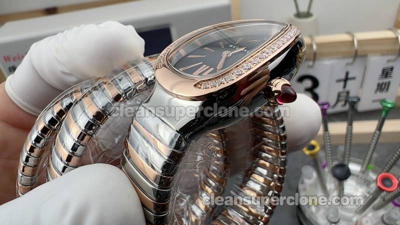 Super Clone watch Bvlgari BV Factory Serpenti 102099 Black Quartz women