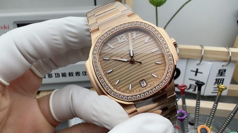 Super Clone watch Patek Philippe 3K Factory Nautilus 7118 golden brown mechanical women