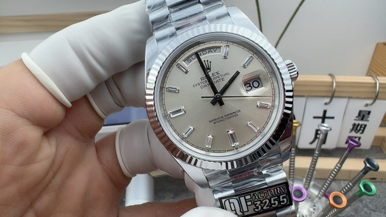 Replica watch Day-Date QF Factory Rolex 228236 Sliver 40mm mechanical men