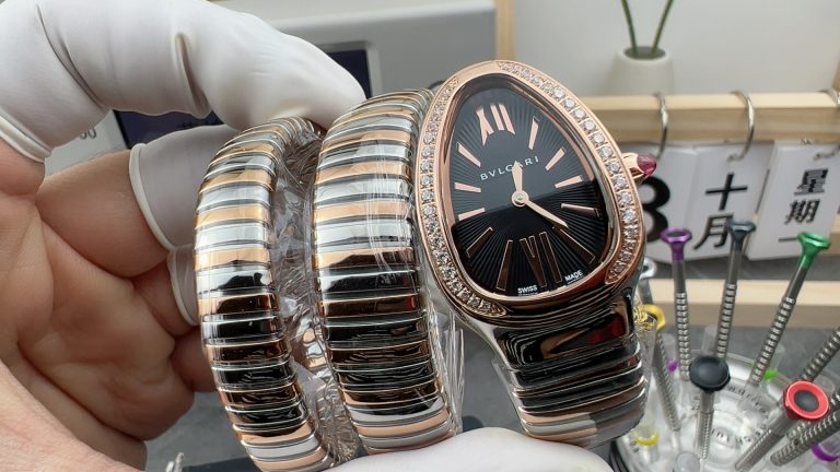 Super Clone watch Bvlgari BV Factory Serpenti 102099 Black Quartz women