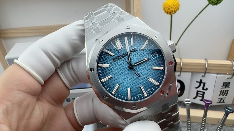 Replica watch 15500 ZF Factory Audemars Piguet Royal Oak Blue Mechanical men