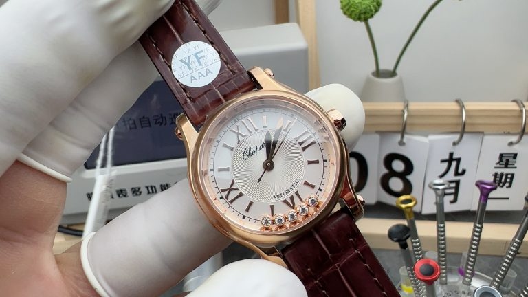 Replica watch Happy Sport YF Factory Chopard 274893 silvery grey 30mm Mechanical women