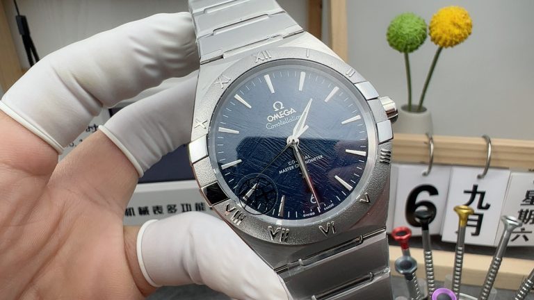 Replica watch Constellation V+ Factory Omega 131.30.41 Blue 41mm Mechanical men