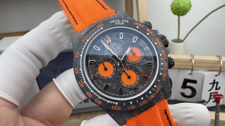 1:1 Replica Watch Daytona DIW Factory Rolex carbon fiber Orange 4130 Mechanical men