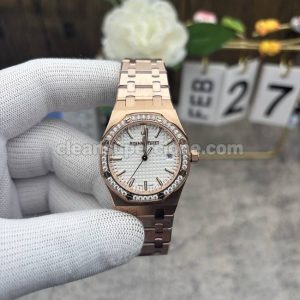 Super Clone watch Royal Oak 8F Factory Audemars Piguet 15551 Sliver 34mm Mechanical Women